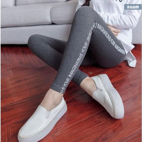 Maternity Leggings Spring Summer Cotton Adjustable Waist Pragnant Womens Belly Pants Letter Tight Trousers