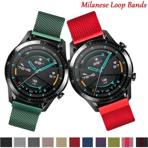 Magnetic Loop Straps For Huawei Watch GT/GT 2 46MM Pro/42MM Smart Watch Band Metal Bracelets For Honor Magic 2 GS Pro ES Correa