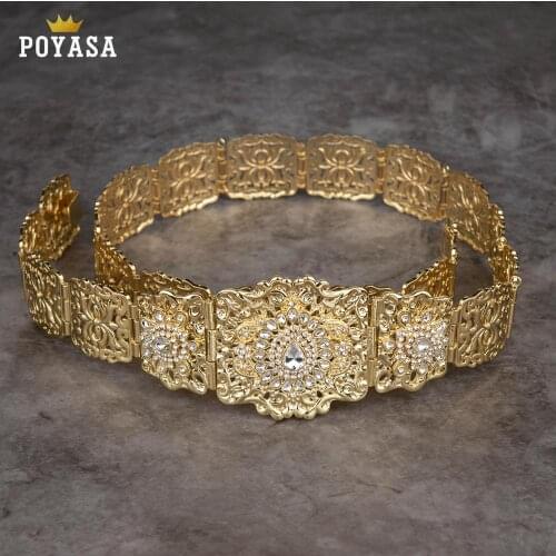 Moroccan big size Chic Caftan wedding gold and silver Metal belt for Luxury Gold Color Women Belt Chain Adjustable Length