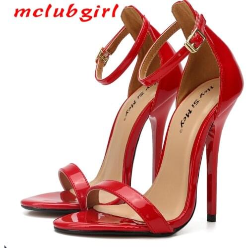 Mclubgirl Women Man Sexy Super High Heels Fake 37-48 Large Size Womens Sandals Man Women SM Sandals Nightclub sandals ZQJ