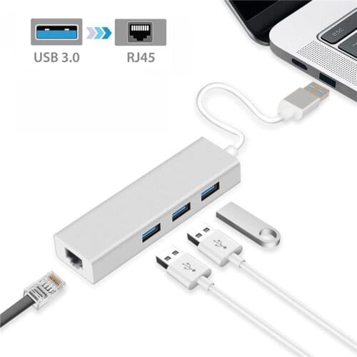 New 4 in 1 Aluminum Alloy USB 3.0 Type-C Hub USB C Hub to Gigabit Ethernet Rj45 Lan Adapter for Macbook Pro USB-C Charger