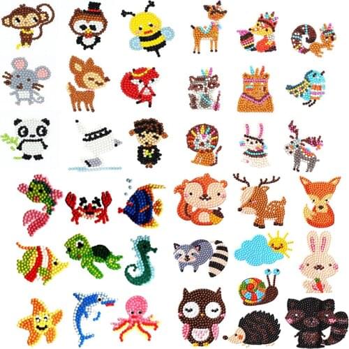 One Set Easy Diamond Painting Kits For Kids 5D DIY Diamond Kits Paint By Numbers Handmade Sticker Arts And Crafts For Children