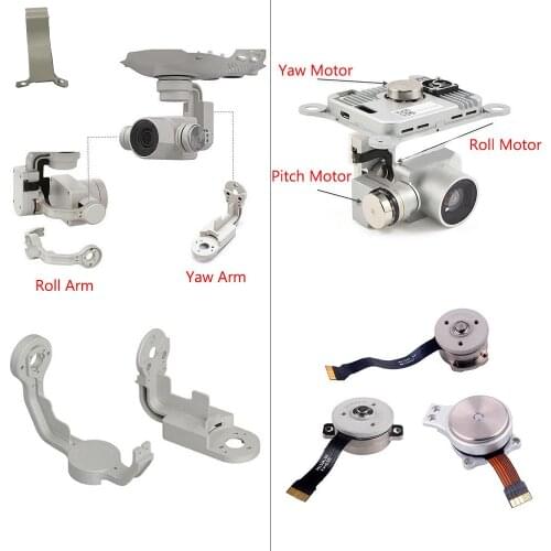 Original DJI Phantom 4/4 Pro Gimbal Yam Roll Pitch Arm/Motor Gimbal Camera R P Y Bracket Spare Parts for Drone Repairing