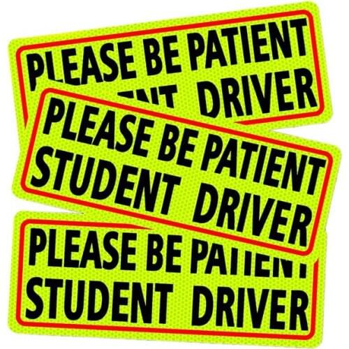 Please Be Patient Student Driver Magnet Sign Vehicle Bumper Magnet - Car Vehicle Reflective Sign Sticker Bumper For New Drivers