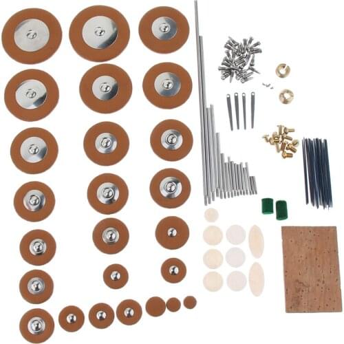 Durable 1 Pack Alto Saxophone DIY Kit Sax Leather Pads Reeds Needles Screws Cork Sheet