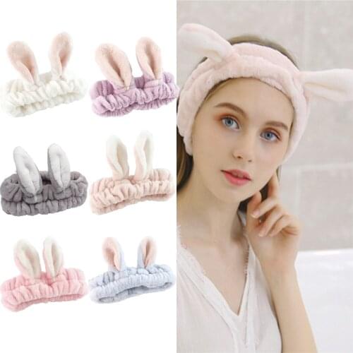 Soft Cartoon Rabbit Ear Headband for Women girls Elastic Hair Bands Headdress Scrunchie Hair bands Hair Accessories for girls