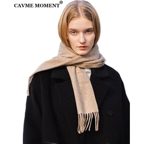 CAVME Unisex Cashmere Scarf Basic Long Scarves Solid Color Classic Simple Women Mens Wraps Shawls 100% Cashmere 30*180cm 120g