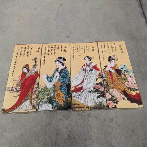Silk embroidered four beauty Xi Shi Diao Chan Wang Zhaojun silk Thangka pictures home decoration