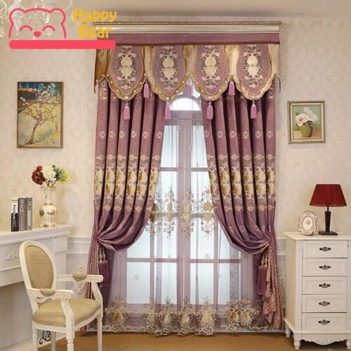 Happy Bear Jacquard Curtain for Living Room Embroidered Blackout Curtain for Bedroom Home Decoration Customized Chenille Curtain