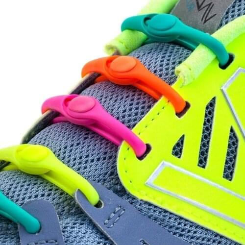 12pcs/lot Silicone Shoelaces Round Elastic Shoe Laces Special No Tie Shoelace for Men Women Lacing Rubber Zapatillas