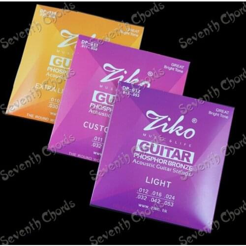2 Sets ZIKO Phosphor Bronze Acoustic Guitar Strings Set (010 & 011 & 012 for Choose) Acoustic Guitar Steel String