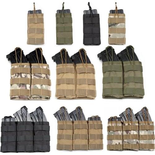Tactical Single Double Triple Magazine Pouch For AK AR M4 AR15 Rifle Pistol Mag Pouch Molle Paintball Airsoft Hunting Bag