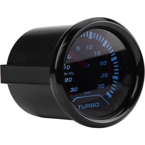 Universal 52mm Car high strength metalTurbo boost gauge U bracket Screws kit Plastic hose digital display with Blue and Red LED
