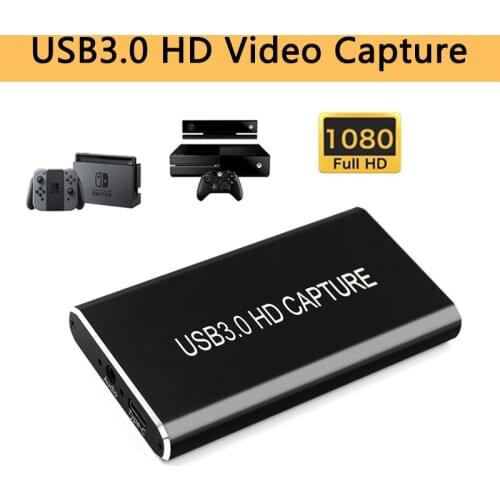 KuWFi Video Capture Card Grabber HD to Type-C/USB C/USB 3.0 1080P 60fps Game Adapter with HD-MI Loop Output for Windows Linux OS