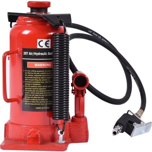 Air Hydraulic Bottle Jack 20 Ton Manual Heavy Duty Auto Truck RV Repair Lift, Red