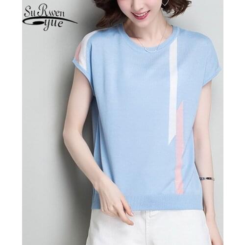 Women Clothing White Shirt 2021 Spring and Summer New Ice Silk Knitted Vest Top Thin Bat Sleeve Bottoming Sling Street Wear 9762