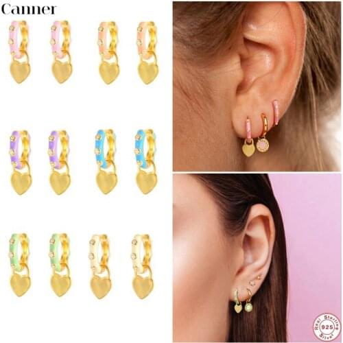 Canner 925 Sterling Silver Luxury Drip Oil Hoop Earrings Brilliant Bridal Engagement Wedding Fine Jewelry Elegant Female Gifts