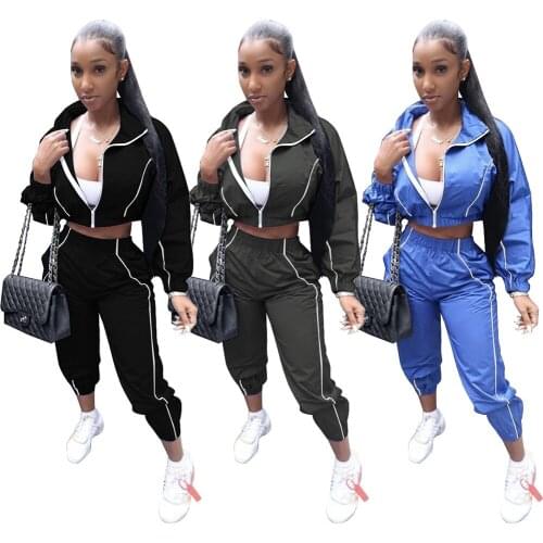 67W8357 Spring and autumn hot womens fashion leisure sports piece set fall clothes for women plus size clothing for women