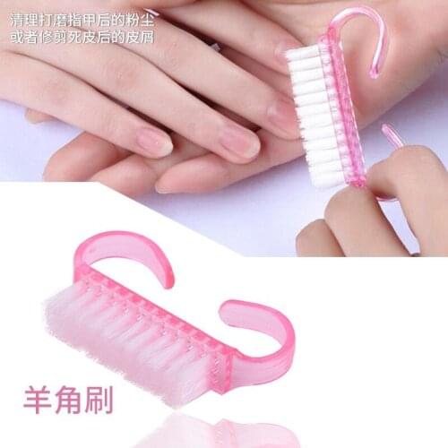10 Pcs/Lot Acrylic Nail Brush 4 Color Nail Art Manicure Pedicure Soft Remove Dust Plastic Cleaning Nail Brushes File Tools Set