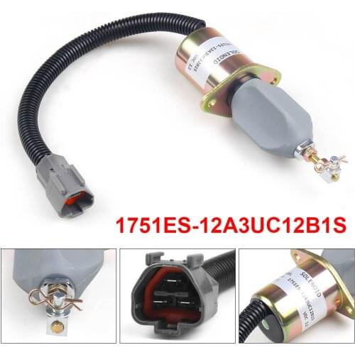 12V 1751ES-12A3UC12B1S Fuel Shut Off Solenoid for Hyundai Excavator R60-5 For Yanmar