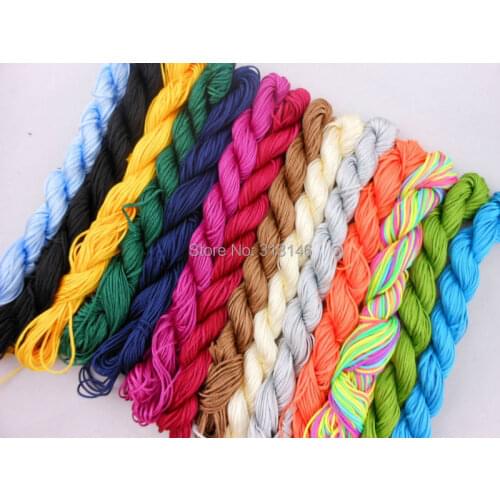 14 Rolls Macrame Rattail 1.0mm Diameter Jewelry Beaded Finding Shamballa Bracelet Nylon Cord Mix White Chinese Knot Rope String