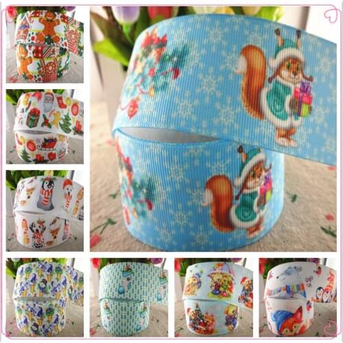 18091901, 1" 25mm,1-1/2" 38mm 5 yards Christmas Day printed grosgrain ribbons DIY hair bows handmade materials