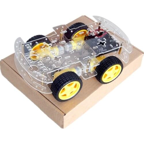 4 wheels smart car chassis Dish speed / tracing / Bluetooth remote control car accessories 4wd smart car