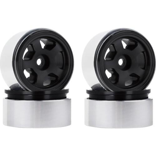 4PCS 1.0" CNC Metal Beadlock Wheel Rims for 1/24 RC Crawler Car Axial SCX24 90081 AXI00002 Deadbolt Chevrolet B-17 Betty