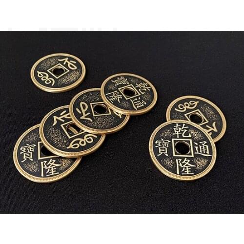 5pcs Chinese Palace Coin (Morgan Size, Brass) Close up Magic Tricks Coin Magic Props Magician For Professional Magicians
