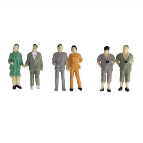 50Pcs 1/87 HO Color Figures Model Mini Model for Railway Ornaments Accessories