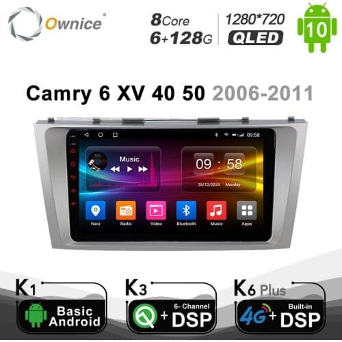 6G+128G QLED 2 Din 8 Core Android 10.0 Car DVD GPS Navi For Toyota Camry v40 2007 - 2011 2013 4G LTE DSP SPDIF 1280*720 BT 5.0