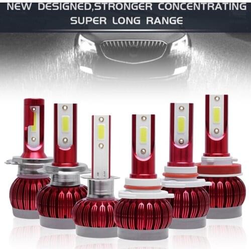 1pc H1 H3 H4 H7 H8 H11 9005 9006 9012 72W 8000LM 6000K Fog Light Car LED Headlight IP68 Waterproof Fit for Cars Motorcycles