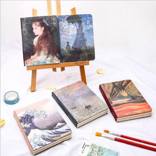 10pcs Planner Notebook world masterpiece Van Gogh Monet Journal Diary loose-leaf Book Exercise Composition Binding Note Notepad