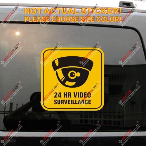 CCTV Security Camera Sign 24HR Surveillance Decal Sticker reflective glossy style d pick size