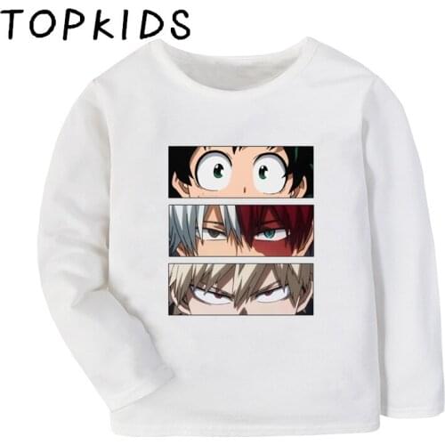2021 Kids My Hero Academia Anime Funny T-shirt Children Boku No Hero Cartoon Tops Baby Boys Girls Long Sleeve T shirt,LKP2449