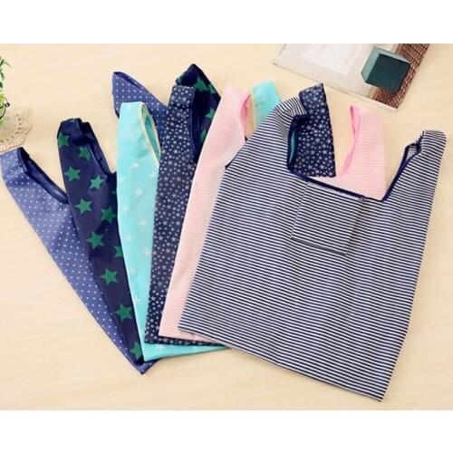 Eco Friendly Storage Handbag Foldable Reusable Portable Grocery Nylon Large Shopping Bags LX8909