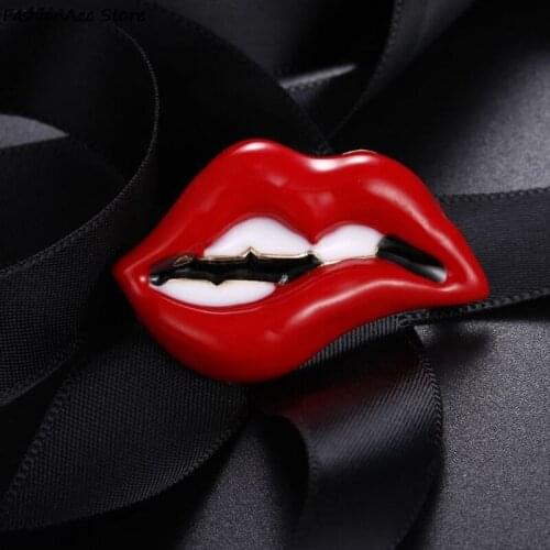Red Lip Enamel Brooches Jewelry Women Men Party Banquet Daily Alloy Pins Hat Bag Dress Accessories Collar Ornaments Gifts