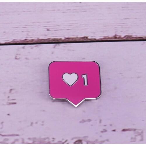 IG Love Enamel Pin Instagram notification pin 1 like social media brooch