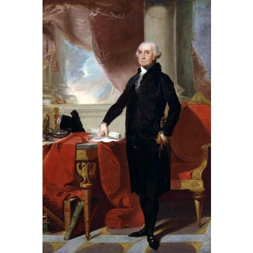 Classical figurative painting canvas poster beauty picture Portrait home decor George Washington by Gilbert Stuart