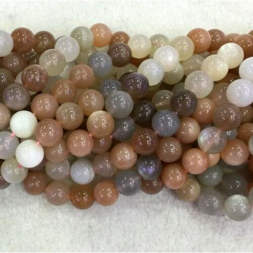 High Quality Flash Light Sunstone Moonstone Round Loose Stone Beads 4-12mm Fit Jewelry DIY Necklaces or Bracelets 15" 04077