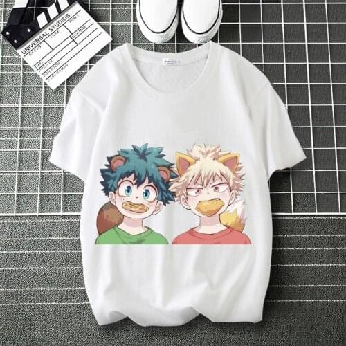 My Hero Academia Bakugo Katsuki Comic Print summer T-Shirt Round Neck Short Sleeve Modal Unisex Tshirt