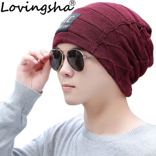 LOVINGSHA Beanies Bonnet Hats For Men Women Faux Fur Warm Baggy Knitted Hat Winter Hat Caps Knit Skullies Lady Beanie AHT037