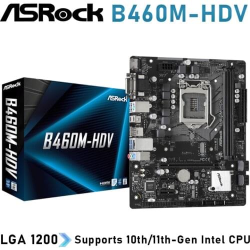 ASRock H410M-HDV Motherboard LGA 1200 PCI-E 3.0 64GB HDMI-Compatible SATA III Interface Supports Intel H410 USB3.2 Micro ATX