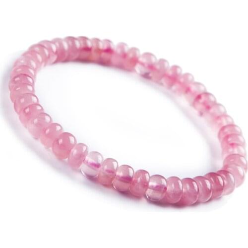 Genuine Natural Rose Pink Quartz Crystal Marquise Bead Stretch Fashion Bracelets For Women 7mm 8mm 9mm 10mm AAAAA