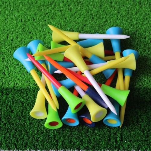 2017 New Golf Tools 500pcs 2 7/6'' 70mm Golf Tees Rubber Cushion Top Golf Equipment Muticolor
