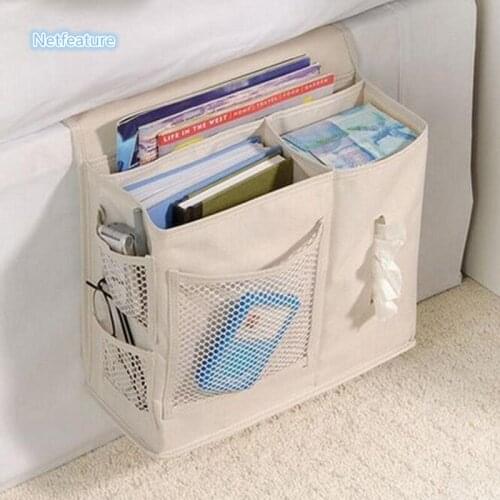 Bedside Storage Bag Bed Sofa Side Pocket Remote Control Hanging Storage Box Bedside Sofa Storage Storage Bag Bed Frame Pocket