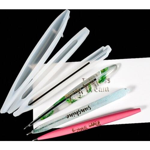 Transparent Handmade Ballpoint Pen Silicone Mold UV Resin Epoxy Pen Holder Resin Casting Mold DIY Jewelry Making