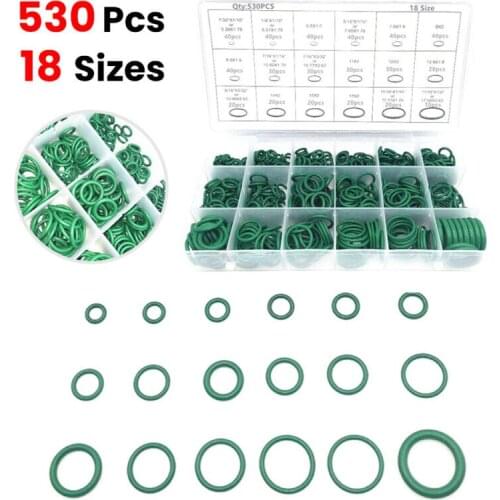 Rubber O-Ring 530 Pcs Green High quality Kit Set Washer Seal Automotive