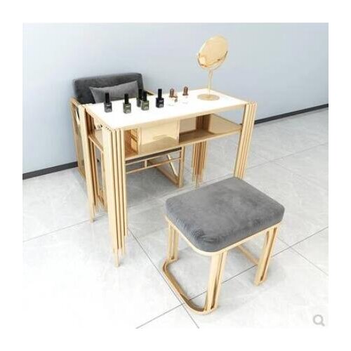 Web celebrity light luxury nail table and chair set marble iron nail table and workbench single double triple economy