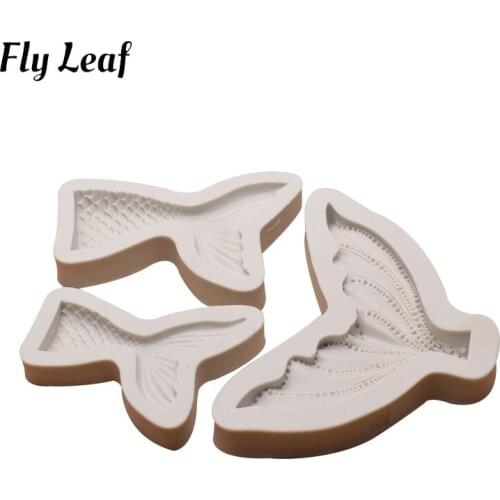 Mermaid Series 1 Silicone Mold Variety of fish tails Cake Mold DIY Hand Made Seagrass Coral dolphin Fondant Cake Decorating